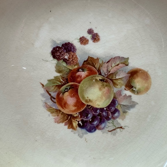 Vintage Thompson Pottery Co. 9” Fruit Design Porcelain Bowl - Picture 3 of 8